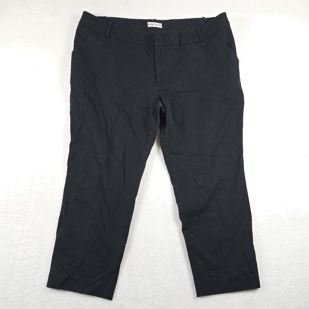 Ava & Viv Black Cropped Jeans Women's Size 22W Stretch Straight